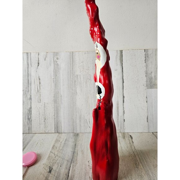 Unique wooden Santa string lights tree decor red glitter - Picture 5 of 9